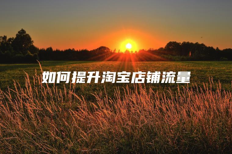 如何提升淘宝店铺流量