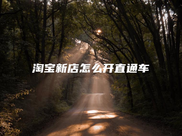 淘宝新店怎么开直通车