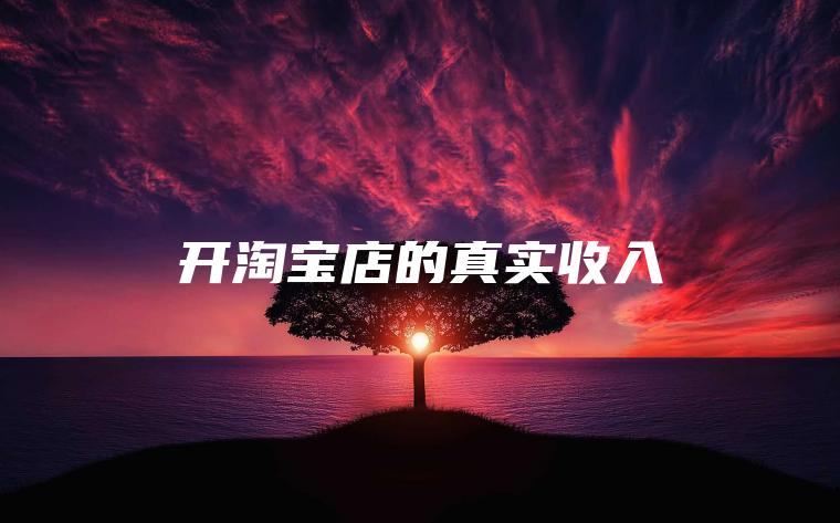 开淘宝店的真实收入 开淘宝店的真实收入
