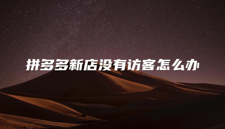 拼多多新店没有访客怎么办 拼多多新店没有访客怎么办
