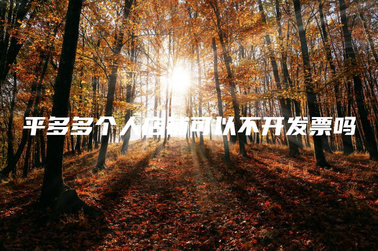 平多多个人店铺可以不开发票吗