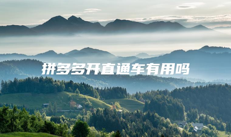 拼多多开直通车有用吗 拼多多开直通车有用吗