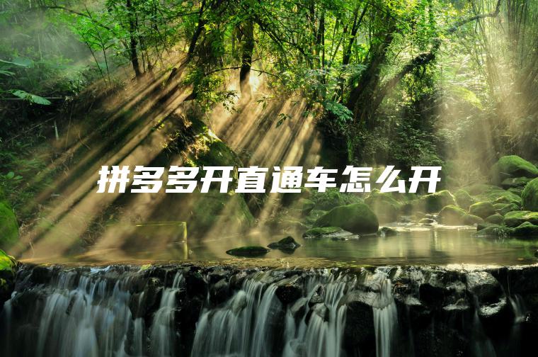 拼多多开直通车怎么开