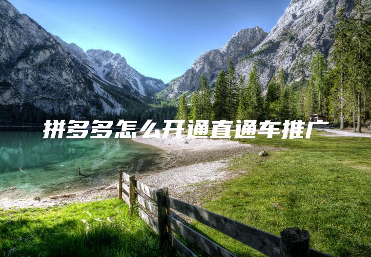 拼多多怎么开通直通车推广