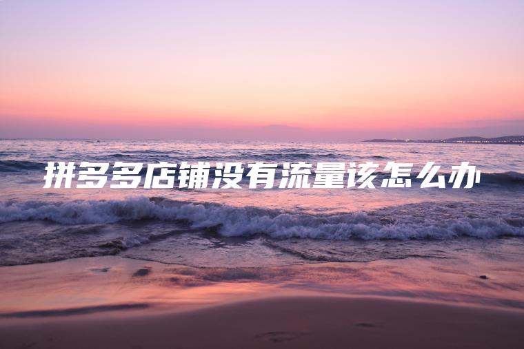 拼多多店铺没有流量该怎么办
