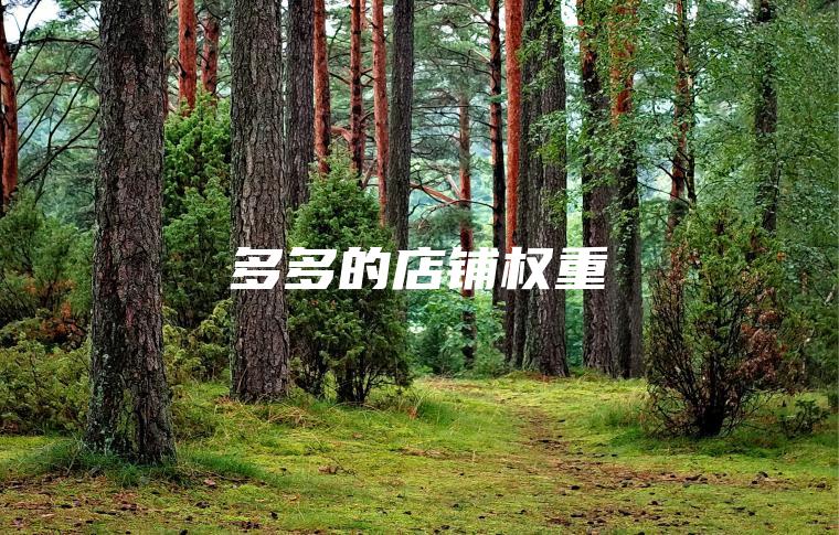 多多的店铺权重 多多的店铺权重