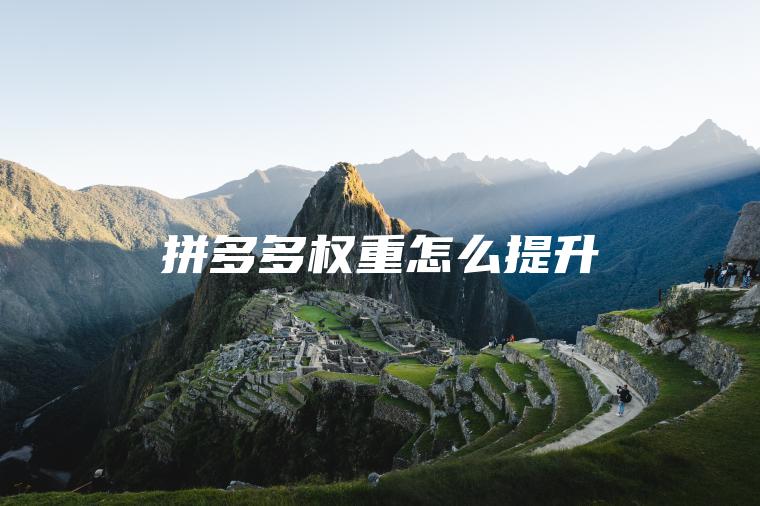 拼多多权重怎么提升