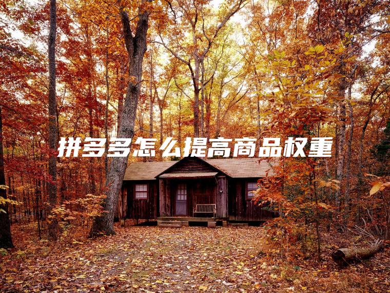拼多多怎么提高商品权重