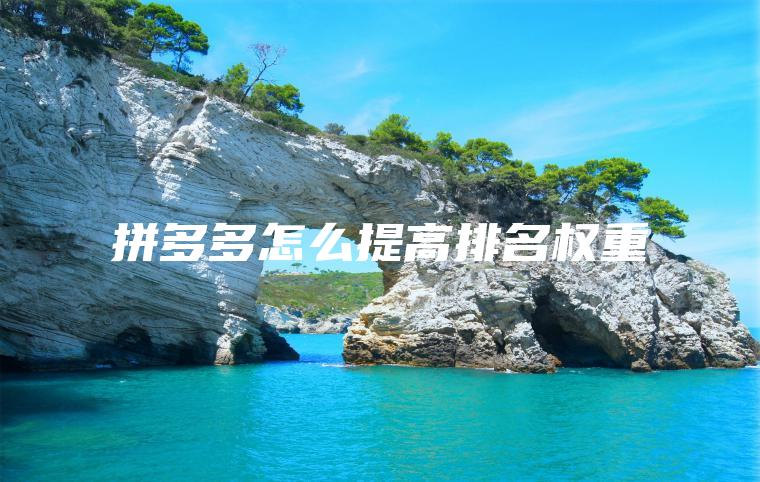 拼多多怎么提高排名权重