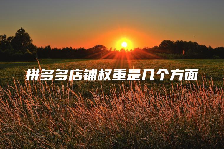 拼多多店铺权重是几个方面