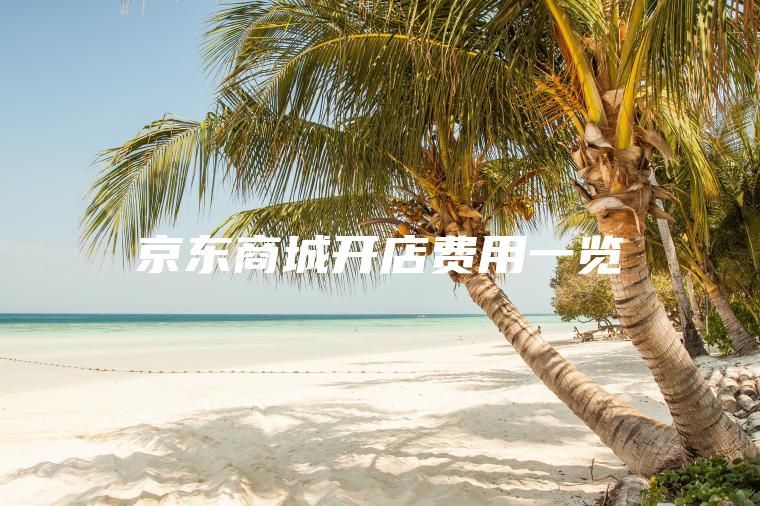 京东商城开店费用一览