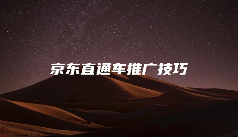 京东直通车推广技巧 京东直通车推广技巧