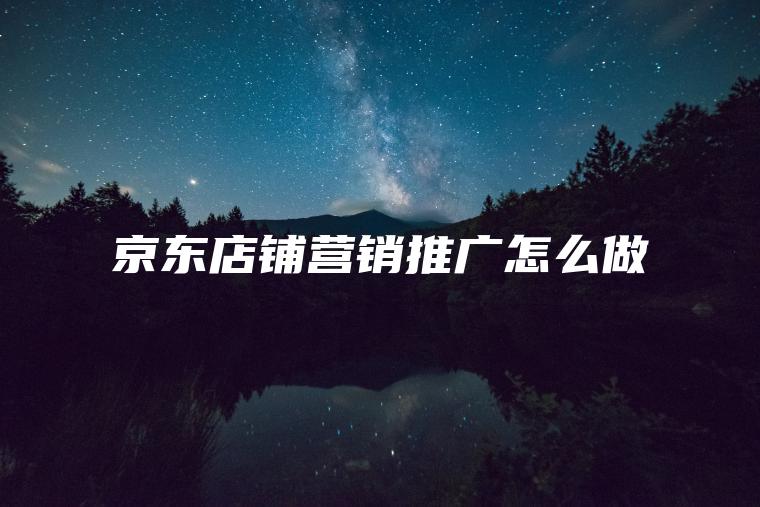 京东店铺营销推广怎么做