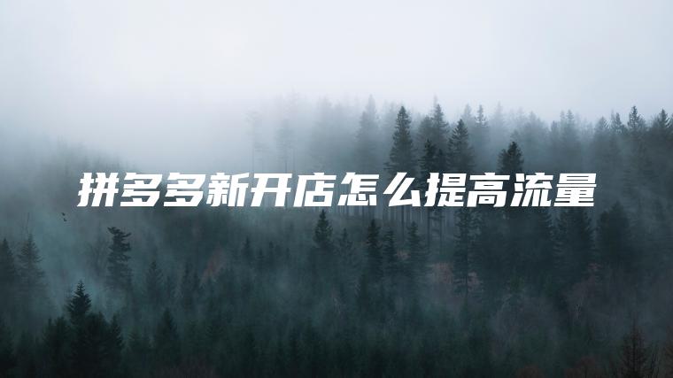 拼多多新开店怎么提高流量