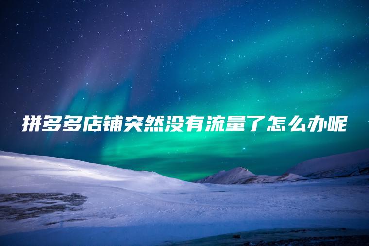 拼多多店铺突然没有流量了怎么办呢 拼多多店铺突然没有流量了怎么办呢