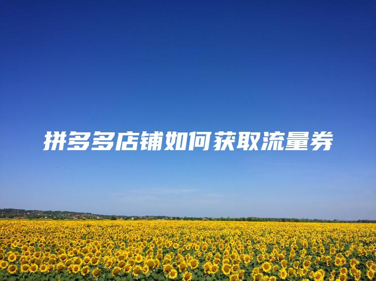 拼多多店铺如何获取流量券