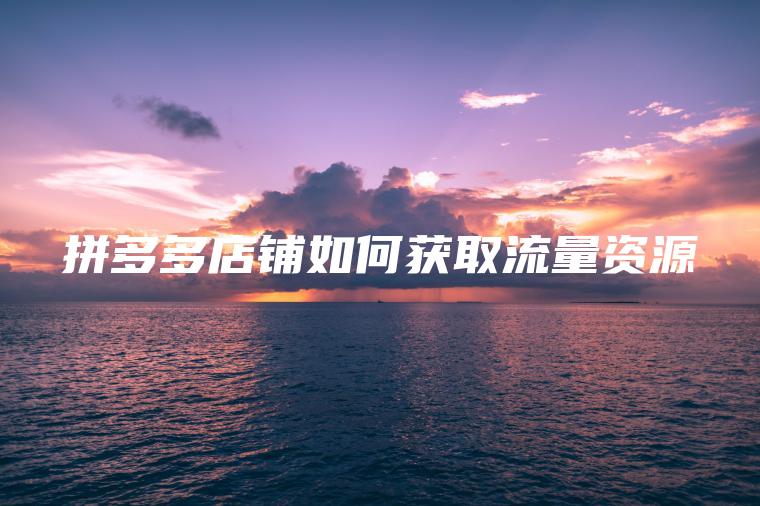 拼多多店铺如何获取流量资源 拼多多店铺如何获取流量资源