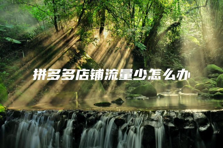 拼多多店铺流量少怎么办 拼多多店铺流量少怎么办