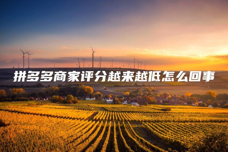 拼多多商家评分越来越低怎么回事 拼多多商家评分越来越低怎么回事