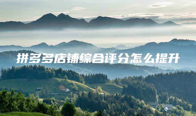 拼多多店铺综合评分怎么提升 拼多多店铺综合评分怎么提升