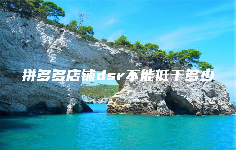 拼多多店铺dsr不能低于多少