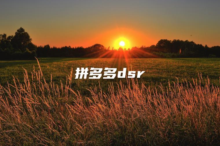 拼多多dsr 拼多多dsr