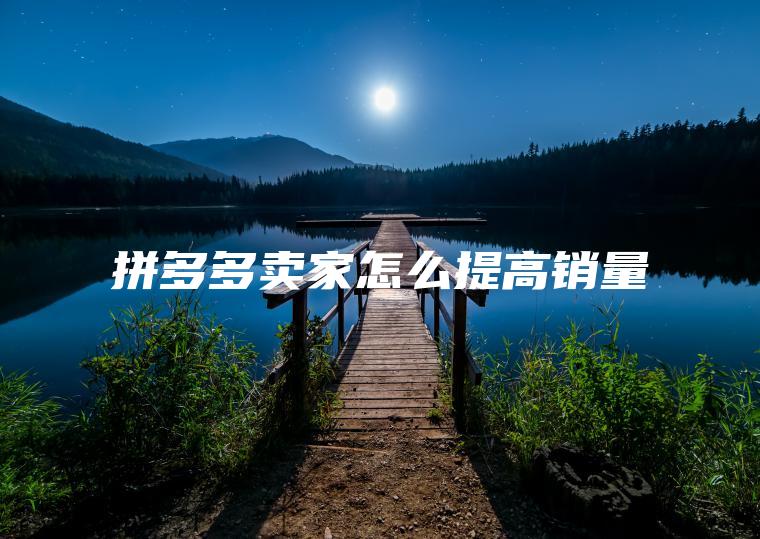 拼多多卖家怎么提高销量