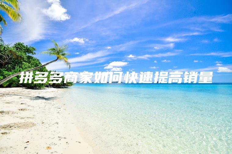 拼多多商家如何快速提高销量