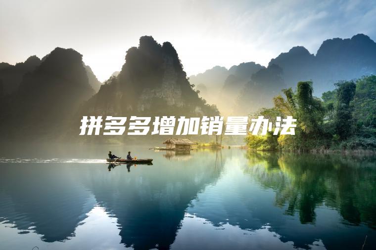 拼多多增加销量办法