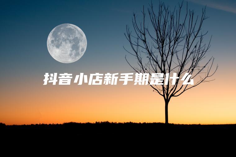 抖音小店新手期是什么 抖音小店新手期是什么