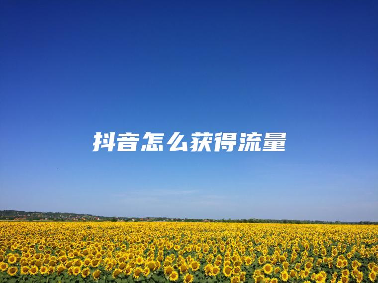 抖音怎么获得流量