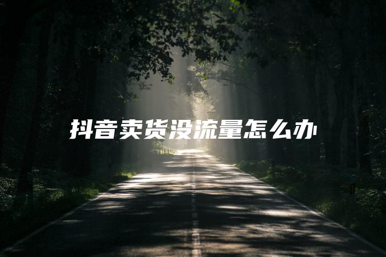 抖音卖货没流量怎么办