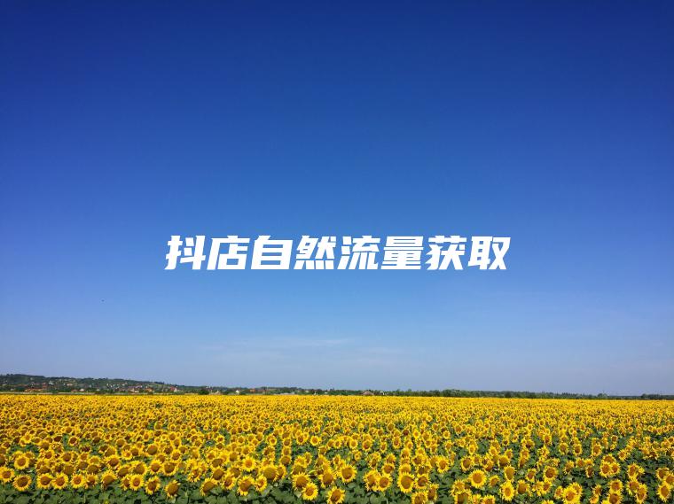 抖店自然流量获取 抖店自然流量获取