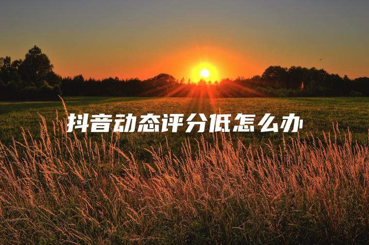 抖音动态评分低怎么办