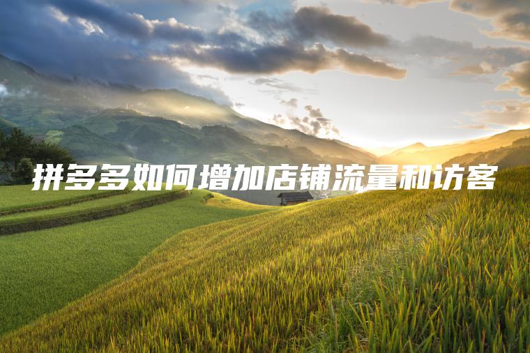 拼多多如何增加店铺流量和访客 拼多多如何增加店铺流量和访客