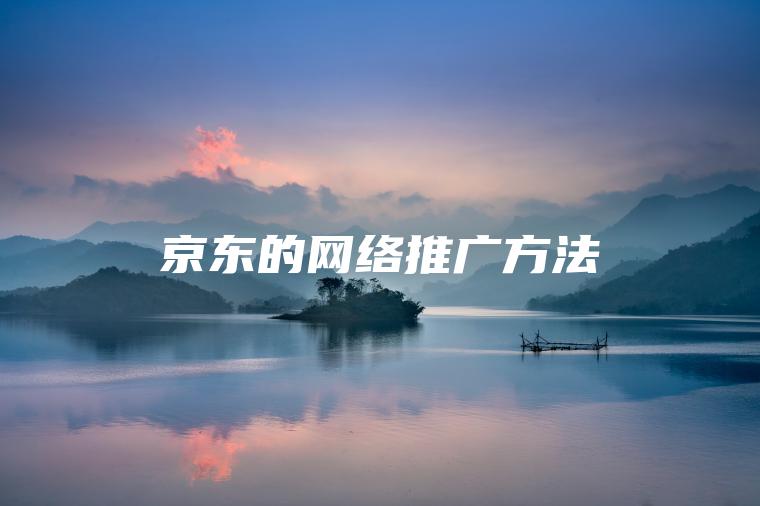 京东的网络推广方法