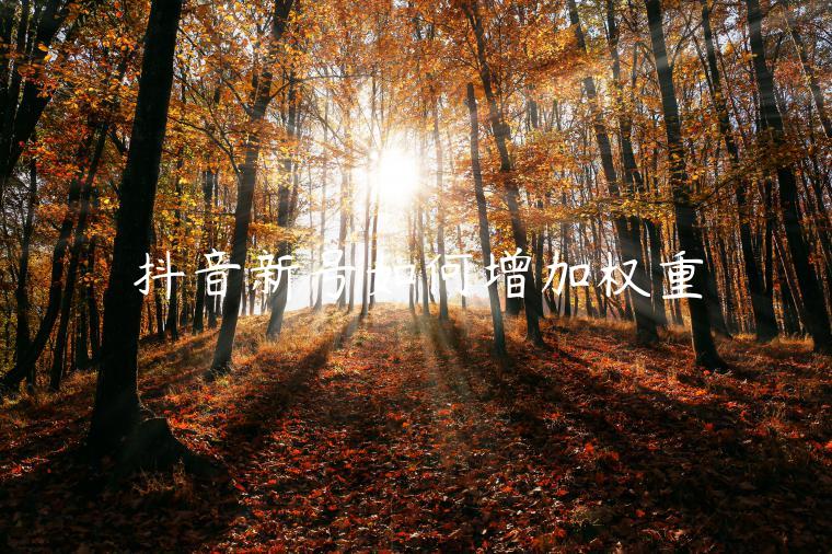 抖音新号如何增加权重 抖音新号如何增加权重