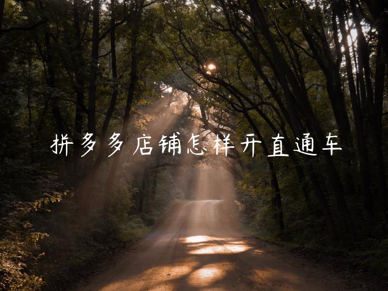 拼多多店铺怎样开直通车