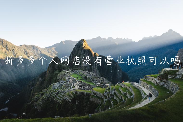 拼多多个人网店没有营业执照可以吗