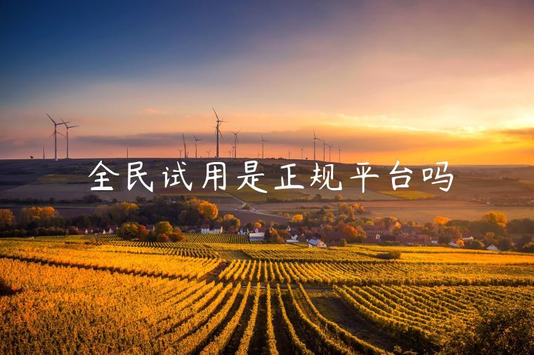 全民试用是正规平台吗