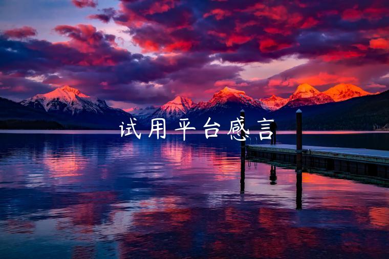 试用平台感言