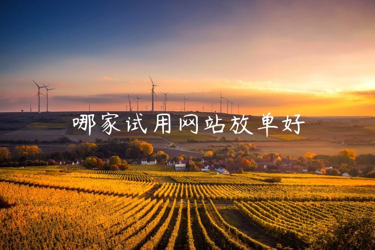 哪家试用网站放单好 哪家试用网站放单好