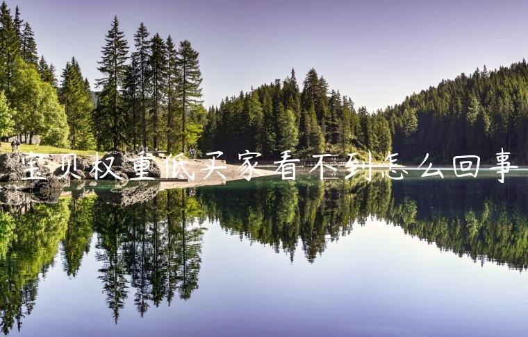 宝贝权重低买家看不到怎么回事 宝贝权重低买家看不到怎么回事