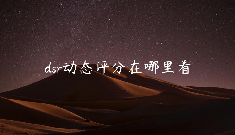 dsr动态评分在哪里看 dsr动态评分在哪里看
