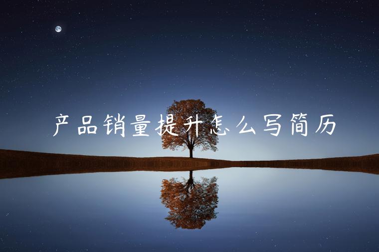 产品销量提升怎么写简历