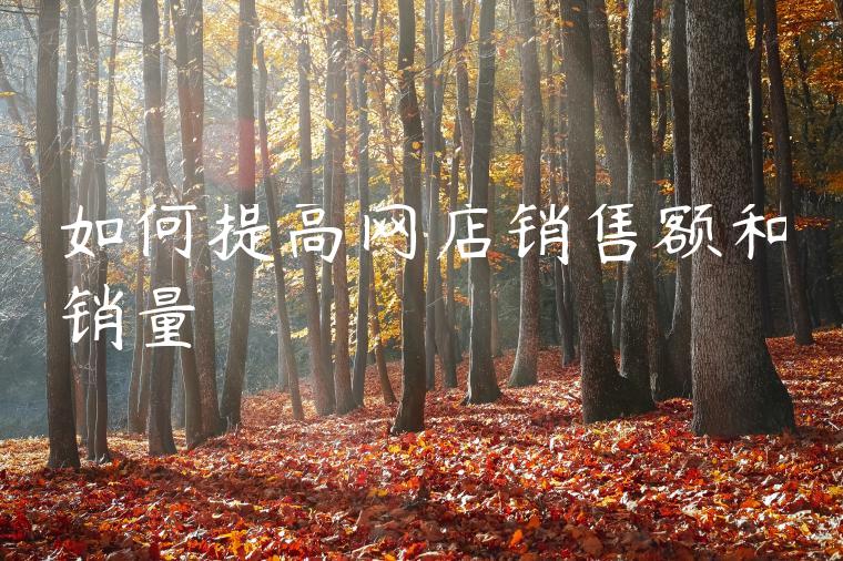 如何提高网店销售额和销量 如何提高网店销售额和销量