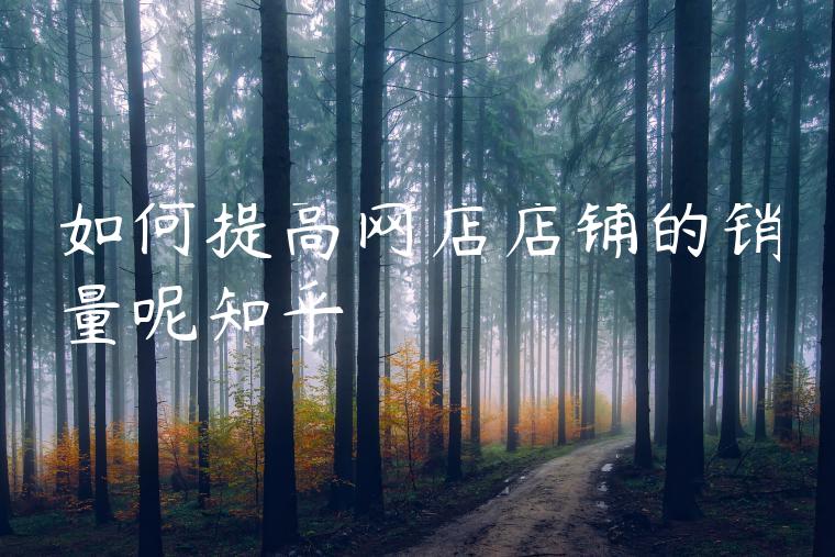 如何提高网店店铺的销量呢知乎