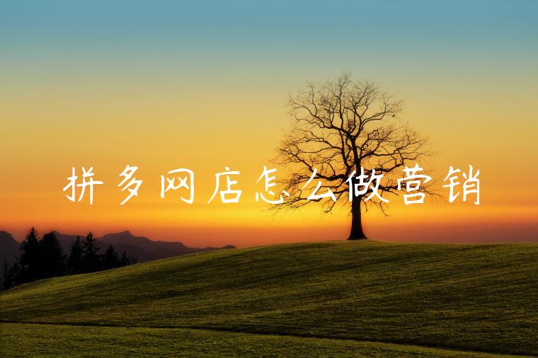 拼多网店怎么做营销
