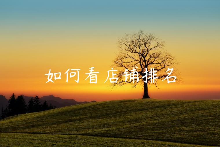如何看店铺排名 如何看店铺排名