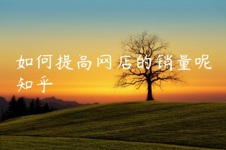 如何提高网店的销量呢知乎